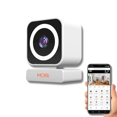 MobiCam MP Smart Home/Office Camera with 3MP Resolution, 2-Way Audio, Night Vision, 30-Second Setup, Dual WiFi (2.4GHz & 5GHz), BLE Connectivity – High-Resolution IP Monitoring Camera (Model 2025)
