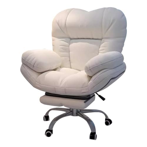 Beige Recliner Gaming Chair - Home Office Desk Chair with Lift, Comfortable Armchair for Living Room & Bedroom