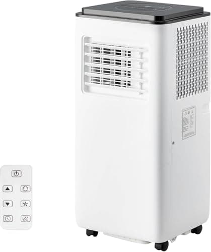Portable Air Conditioners 8000 BTU, Energy Efficient AC Unit with Remote Control, 24H Timer, Quiet Operation for Bedroom, Office, Dorm Rooms Up to 350 Sq. Ft, Black & White