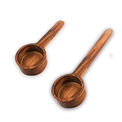 Coffee Scoop For Ground Coffee- Wooden Coffee Spoon In Black Walnut, Measuring For Coffee Beans, Ground Beans Or Tea, 1 Tablespoon/10g Capacity, 2 Pieces (6.69inch/3.94inch)