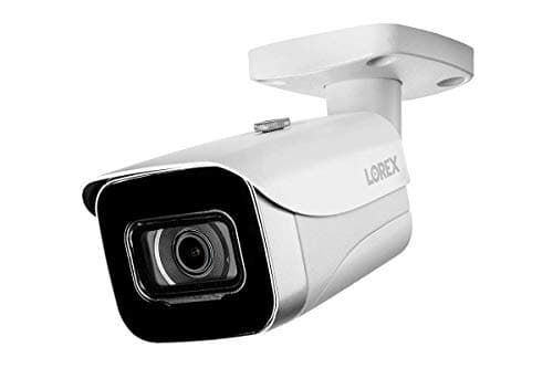 Lorex Fusion 4K Metal Bullet Camera – PoE Wired Home Security Add-On Camera - Motion Detection, Color Night Vision, Long Range IR, Weatherproof, Ultra HD Indoor & Outdoor Surveillance (White)