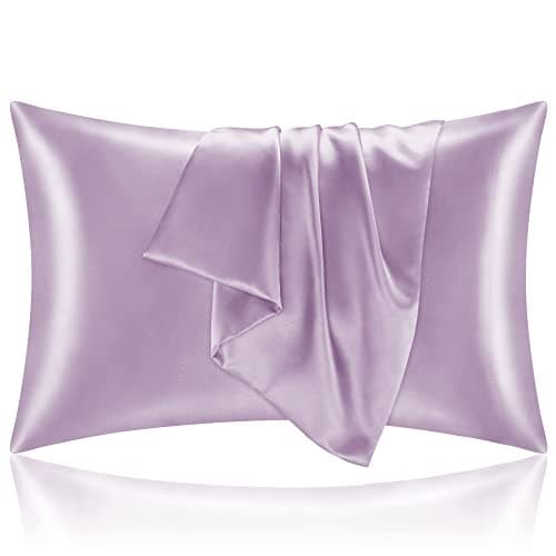 BEDELITE Satin Pillowcase for Hair and Skin, Super Soft and Cooling Similar to Silk Pillow Cases 2 Pack with Envelope Closure, Gift for Women Men(20"x26" Standard Size, Lavender)
