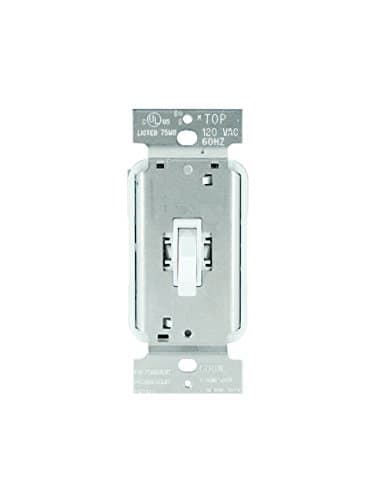 Legrand Pass & Seymour T600WV Toggle Dimmer Switch for Incandescent and Halogen, 600W, Single Pole, White (1 Count)