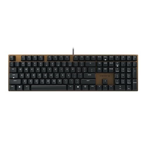 Cherry KC 200 MX, Wired Mechanical Office Keyboard, Modern Design with Elegant Aluminum Surface, USB-A Connection, MX2A Silent RED Switches, Black/Bronze