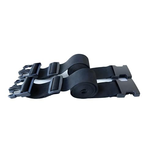 2 Pcs Memory Foam Mattress Topper Adjustable Packing Straps with Buckles for Moving or Storage, Black(60" X 2")