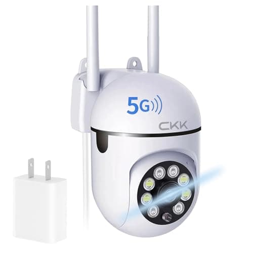 CKK 1080P Security Camera Wireless, 2MP PTZ WiFi Home Camera (2.4G/5G Dual-Band), 360° Pan/Tilt, Color Night Vision, Motion Alerts, 2-Way Audio, Compatible with Alexa, SD/Cloud Storage