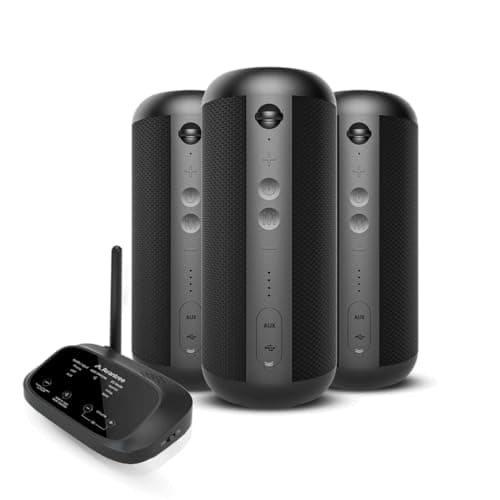 Avantree Harmony 2 – Multi-Room Wireless Speaker System with Bluetooth & Wired Inputs, Easy Setup, Expandable, 30ms Low-Latency Sync for Whole-Home, Meeting Rooms & Small Indoor Events