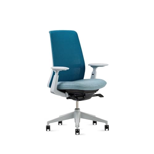 Haworth Soji Office Chair with Ergonomic Adjustments and Lumbar Support, Adjustable Desk Computer Chair with Flexible Mesh Back for Home Office Furniture, Ocean