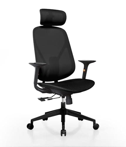 G-PACK PRO Mesh Office Chair – Ergonomic Office Chair with Lumbar Support, 3D Adjustable Headrest & Sliding Soft Seat Cushion – Holds Up to 270lbs (Black)
