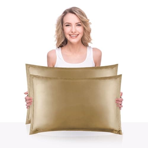 Copper Pillowcase, Copper Infused Pillowcase for Hair and Skin Fine Lines/Wrinkles Reduction Silk Like Soft Pillow Cover (2)