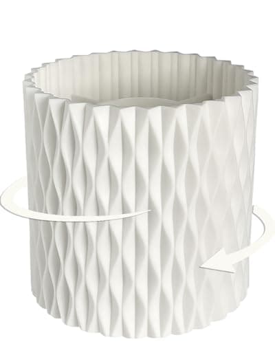 Lebenrich Rotating Pen Holder for Desk, 5 Slots Unique White Desk Organizer Easthetic Desktop Supplies and Accessories for Women Girls, Pencil Cup Caddy for Office Home Art Supply