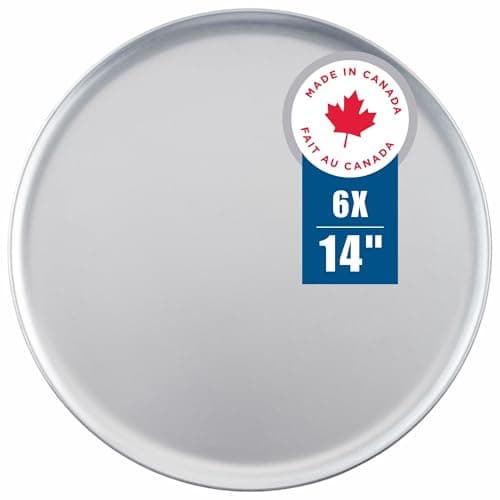 Norjac 14 Inch Pizza Pan, 6 Pack, Round Aluminum Pans, Baking Tray for Oven, Rust-Free, Durable & Long Lasting