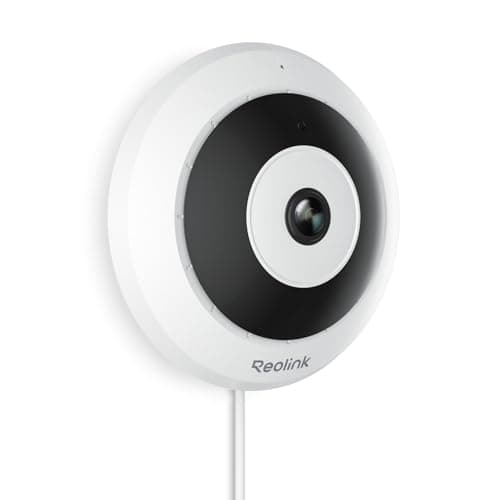 REOLINK 6MP PoE IP Fisheye Camera with 360° View, Surveillance for Home/Office Security, Smart Human Detection, Two Way Talk, Ceiling/Wall/Desk Mount, Multiple Panoramic Display Views, FE-P(White)