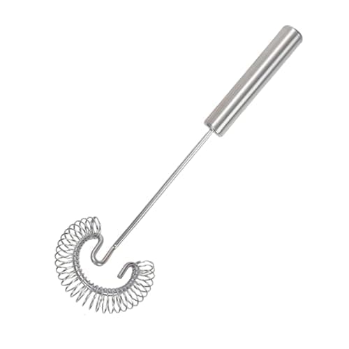 Lelasety 1Pc Stainless Steel Spring Coil Whisk, Handheld Spiral Wire Whipper Blender Beater, Kitchen Cooking Tools for Eggs, Cream, Sauces, Gravy, 10 inch