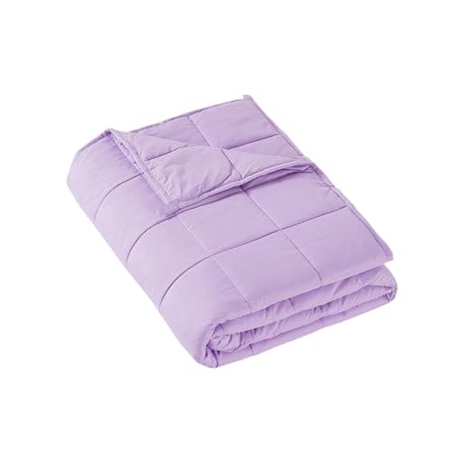MOTRIP Soft Flannel Weighted Blanket with Sanded Reversible (Lavender Purple, 60 * 80 20LBS)