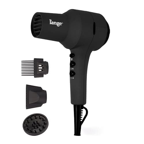 L'ANGE HAIR PowerStyle Turbo Ionic Hair Dryer | 1875 Watt Professional Blow Dryer with Diffuser & Concentrator | Multiple Heat & Speed Settings for Fast Drying | Salon-Grade Styling Tools, Black