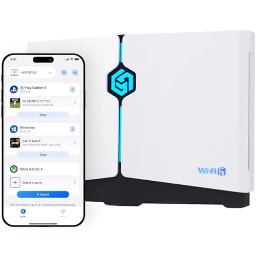 GearUP Gaming Router WiFi Booster - Free 90-Day GearUP Booster Subscription, AX3000 WiFi 6 HYPEREV Wireless Router for Console & PC/PS5/PS4/Xbox/Switch, 2402Mbps 5GHz & 2.4GHz, Ethernet Port