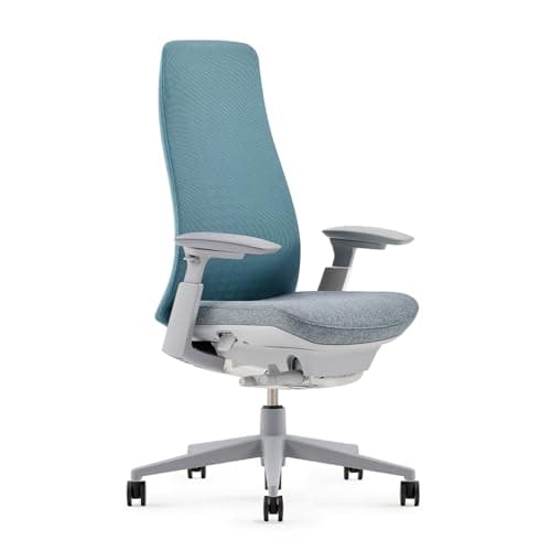 Haworth Fern Ergonomic Office Chair with Lumbar Support, Adjustable Desk Computer Chair with Breathable Mesh Finish for Home Office Furniture, Cornflower