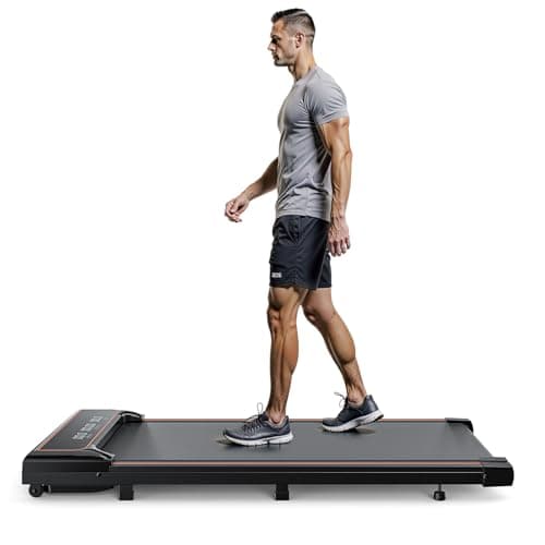 Smug Compact Armless Treadmill |Space-Saving Design for Home & Office | Quiet Under-Desk Walking Pad | 265 Lbs Capacity 3 in 1 Portable Walking Treadmill
