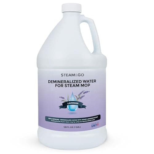 Steam & Go Demineralized Water for Steam Cleaner - PVC-Free Floor Cleaning Solution Compatible for All Steam Mops - Multi-Surface Cleaner for Home Surfaces - Lavender Scent, 128 Fl oz