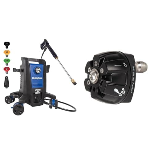 Westinghouse ePX3100 Electric Pressure Washer, 2300 Max PSI 1.76 Max GPM & Westinghouse Outdoor Power Equipment Pressure Washer 6-in-1 Nozzle Attachment