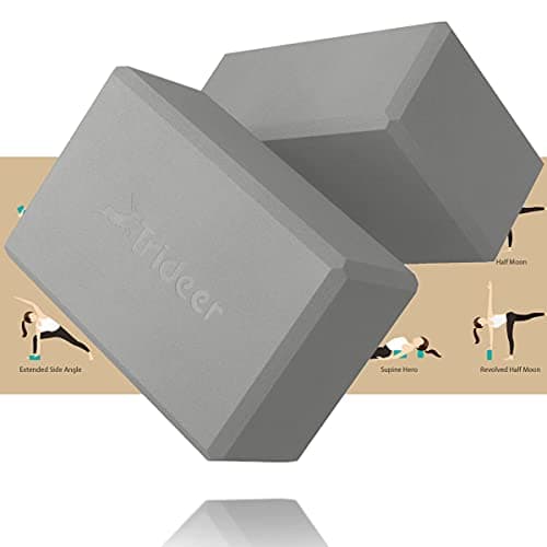 Trideer 9"x6"x3" Yoga Blocks, Yoga Blocks 2 Pack, High Density EVA Foam Blocks, Supportive, Lightweight & Odor Resistant, Yoga Essentials for Yogi & Yogini, Yoga Accessories (Gray, 9"6"3")
