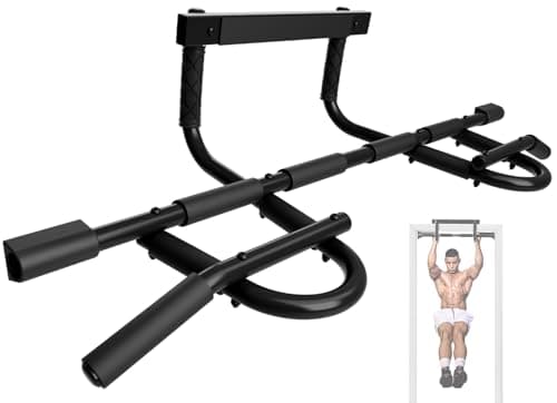 Yes4All Door Pull Up Bar, Heavy Duty Hanging Bar, Pull Up Bar for Doorway, Supports up to 300 lb, Multi-Grip Foam Handles, Fits 30" to 38" Door Frames, Easy Installation for Home Gym Use, Black