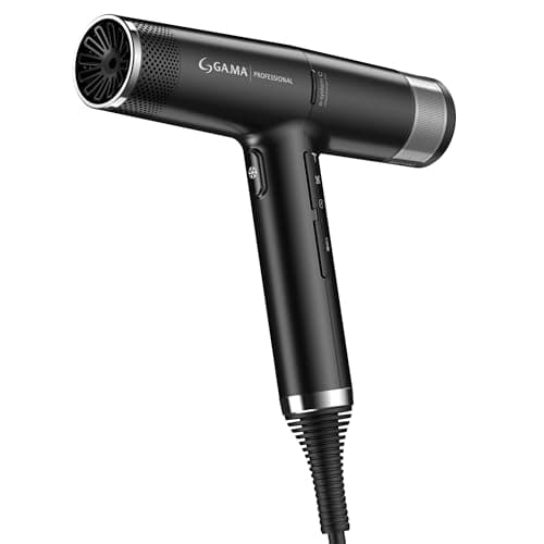 GA.MA iQ2 Perfetto Hair Dryer with 120,000 RPM Intelligent Turbo Motor, Auto-Standby, Oxy Active Technology, Includes 10 Filters, Black