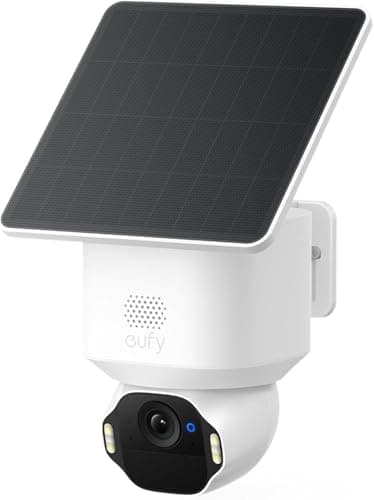 eufy SoloCam E42, 4K Security Camera Wireless Outdoor, Solar Powered, AI Motion Tracking, Strobe Light, Pan & Tilt, Facial Recognition, Up to 16 TB, Smart Home Compatible