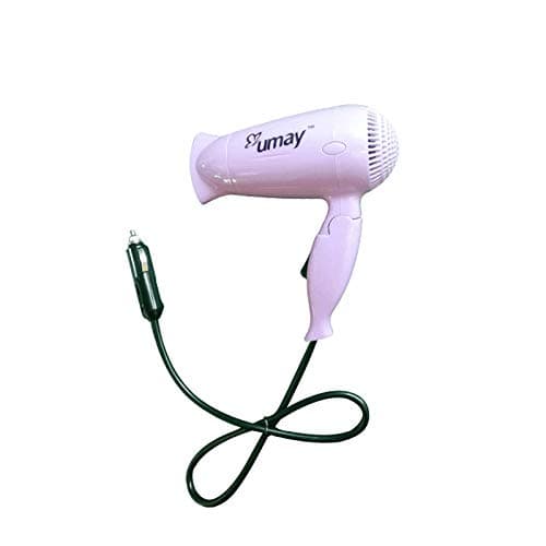 Car Styling Hair Dryer 12V Available Hot Wind and Cold Wind Folding Handle Dry Hair Clothing Something Window Defroster Drop Ship Self-Driving Travel More Convenient…