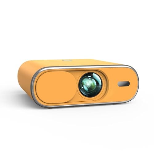 Projector Compatible with Google TV|1800 ANSI|Auto Lens Cap&4D Keystone|Auto Focus|Voice Control Portable Outdoor Projector 4K with WiFi and Bluetooth, Sovboi Smart Proyector,Orange