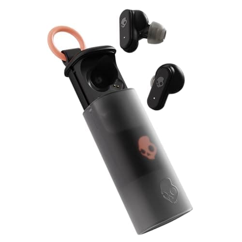 Skullcandy Dime Evo Wireless Earbuds, Bluetooth Headphones, Noise Isolating Fit, Up to 36 Hours Battery, Microphone for iPhone Android, Easy Carry with Clip-Anywhere Case - True Black