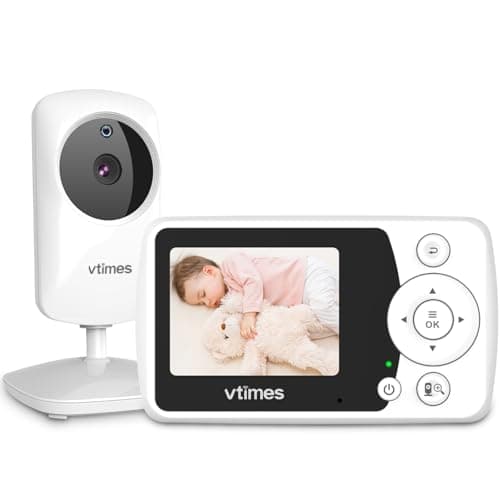 VTimes Video Baby Monitor with Camera and Audio No WiFi 2.4" Screen, Portable Baby Camera Monitor Night Vision, 1000ft Range, 2X Zoom, Ideal for Elderly Pet (NO Charging Plug)