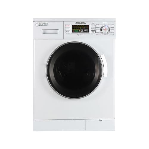 Equator 24 inch Compact New Version All-in-One Combo Washer-Dryer, Vented or Ventless, 1200 RPM, Auto Water, Auto Dry, Winterize, Quiet, Fully Digital in White 2019 Model