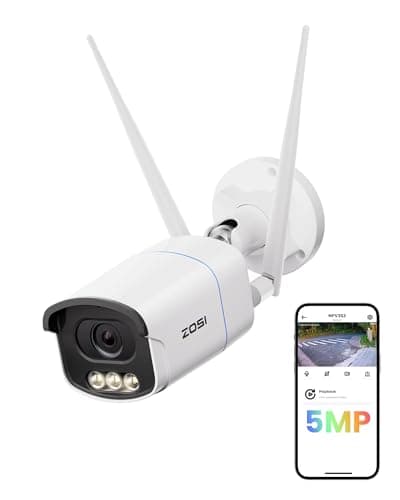 ZOSI C186 3K 5MP Aurora Lux WiFi Camera with Unveiling True Full Color Night, 2.4/5GHz Dual Band WiFi, AI Person & Vehicle Detect, F1.0 Super Aperture, 1/1.79" Super Sensor, HDR Technology, 2-Way Talk