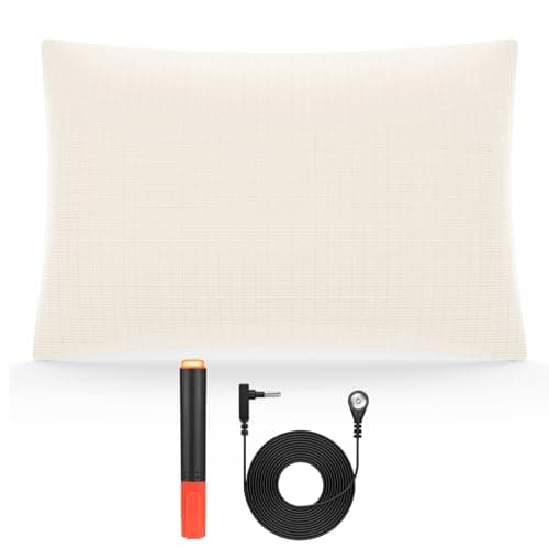 Grounding Pillow Case,Earth Connected Pillowcase,Bedding.Improve Sleep,Reduce Pain.90% Organic Cotton, 10% Silver Fiber (White, 30.5 * 20inch)