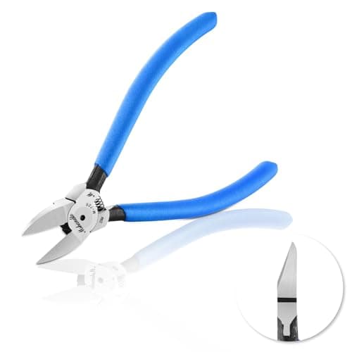 mshandto Wire Cutters Flush Cutters for Jewelry Making, Ultra-Sharp Side Cutters, CR-V Diagonal Cutters for Crafting, Flush Cut Pliers for Soft Copper Wire, Floral, Circuit Board (6" 1Pack)