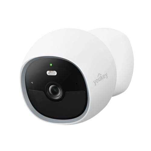 youkey S320 Magnetic Wire-Free Camera 2.5K QHD Security Camera with Dual Band WiFi 6, Built-in 8GB Storage, Color Night Vision, AI Human Pet Detection, IP65, No Monthly Fees