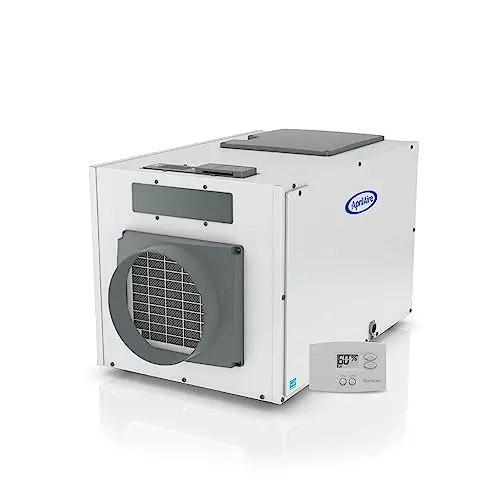 AprilAire E130 Pro 130-Pint Whole-House Dehumidifier + Model 76 Wall Mount Control, Commercial-Grade Whole-Home Dehumidifier for Basement, Crawlspace, or House up to 7,200 sq. ft.