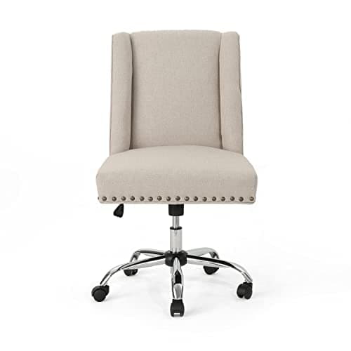 GDFStudio Christopher Knight Home Quentin Desk Chair, Wheat + Chrome