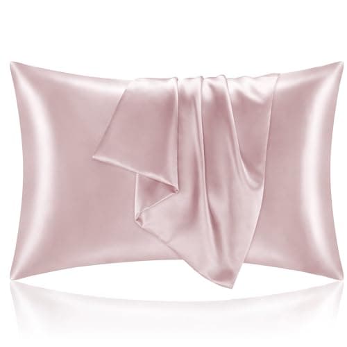 BEDELITE Satin Pillowcase for Hair and Skin, Super Soft and Cooling Similar to Silk Pillow Cases 2 Pack with Envelope Closure, Gift for Women Men(20"x26" Standard Size, Lotus Pink)