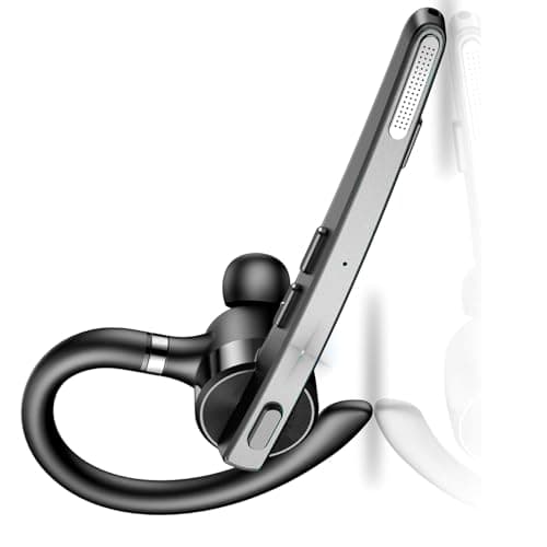 Bluetooth Headset, Wireless Bluetooth 5.3 Earpiece, 90Hrs Wireless Earpiece with Dual Noise Cancelling Mics, Hands Free Headset with APTX HD Audio & Mute Button for Trucker/Office/Business/Gym, IPX7