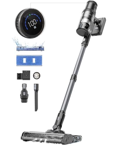 Proscenic Cordless Vacuum Cleaner,45Kpa 55Mins P11 Mopping Wet Dry Vacuum and Mop Combo All in one, Lightweight Stick Vacuum with LED Display, Long Runtime Ease of use for All Floors Pet Hair Carpet