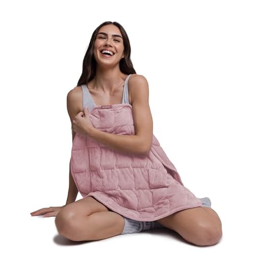 nodpod Body 6.5lb Patented Compact Weighted Blanket I Perfect for Relaxation, Sleeping & Travel l I Glass Bead Filled, Machine Washable (29" x 24") - Blush Pink
