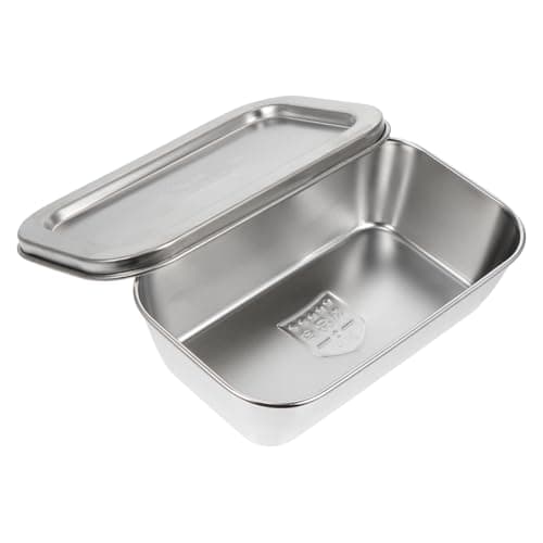 1pc Box stainless steel storage box butter dish with lid for countertop fridge crisper refrigerator butter dish butter metal dish cheese vegetable appetizer 304 stainless steel
