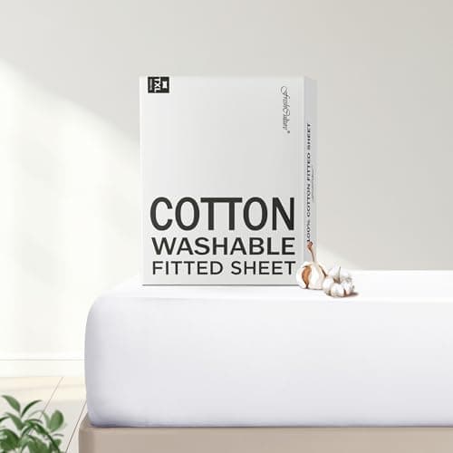FreshCulture Pure Cotton Fitted Sheets Twin XL Size, 300 Thread Count Percale Sheets for Twin XL Size Bed, Soft & Breathable Cotton Sheets, Fits College Dorm Mattresses(White)