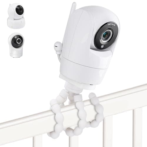 Adjustable Baby Monitor Mount for VTech VM901/ VM924/ VM928/VM923/RM7764/RM5764/RM5754 Baby Monitor, Flexible Tripod Holder for Crib, with Non-Slip Silicone, Tool-Free Installation