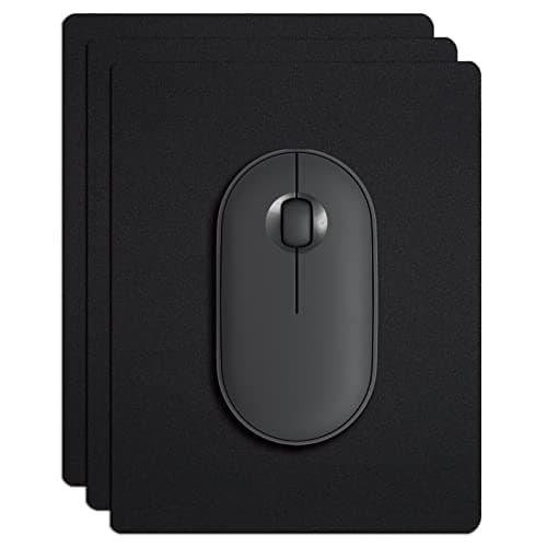 Cyanbone Small Mouse Pad 3 Pack, Mini Mouse Pads for Wireless Mouse and Laptop Computer, Portable Mousepad with Non-Slip Rubber Base & Waterproof Surface - Black -5.5 x 7 in