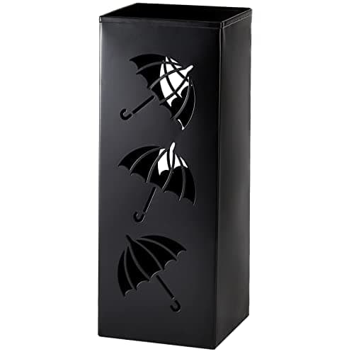 Okllen Metal Umbrella Holder, Square Umbrella Stand Rack for Entryway, 6.3" x 6.3" x 16.5", Black