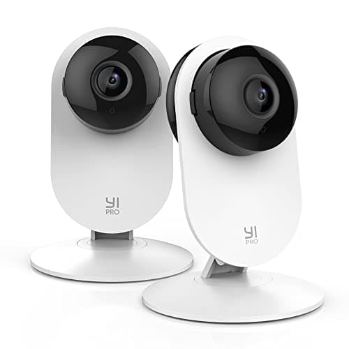 YI Pro 2K Home Security Camera, 2.4Ghz Wired Indoor Camera with Person, Vehicle, Animal Smart Detection, Phone App, Compatible with Alexa and Google Assistant 2Packs